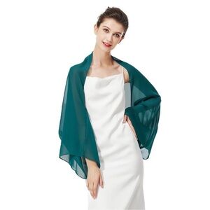 Bridal Wedding Chiffon Shawl Shrug With Arm Hole Bridesmaid Cover Up Evening new